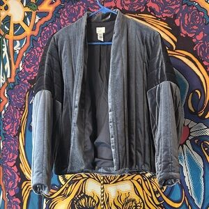 a new day  Black and Gray Velvet Jacket